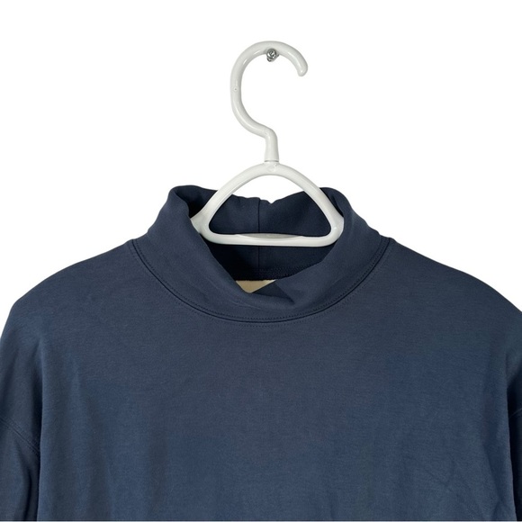 L.L. Bean Blue Turtleneck Men’s Large Cotton Rib Trim Long Sleeve winter Layers - Picture 4 of 12